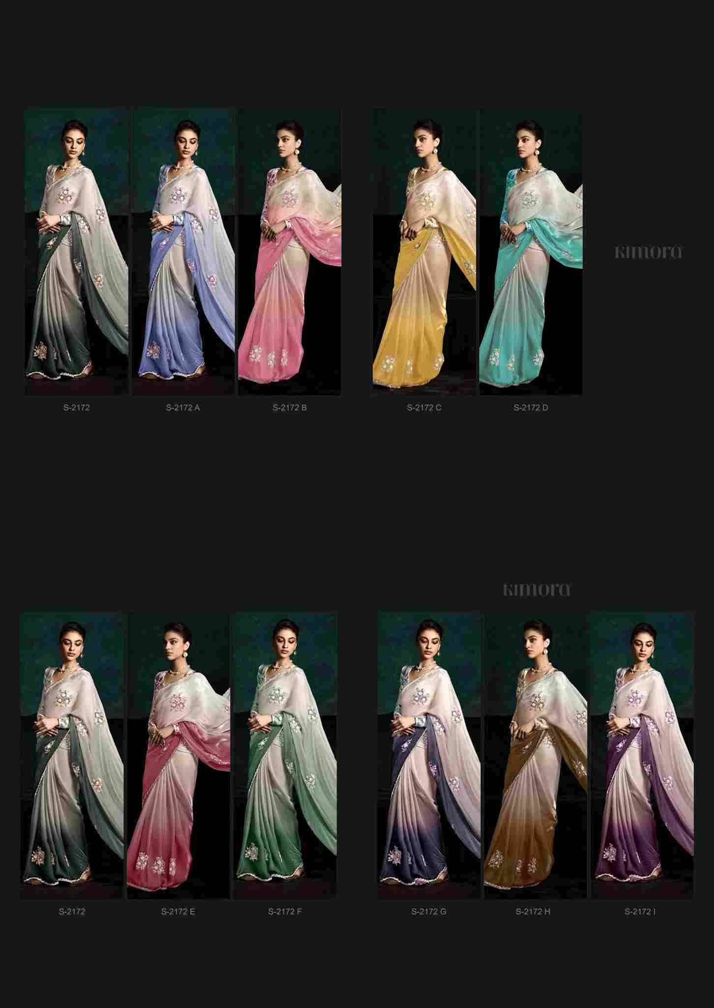 Rangat 2172 By Kimora Fashion 2172 To 2172-I Series Indian Traditional Wear Collection Beautiful Stylish Fancy Colorful Party Wear & Occasional Wear Fancy Sarees At Wholesale Price