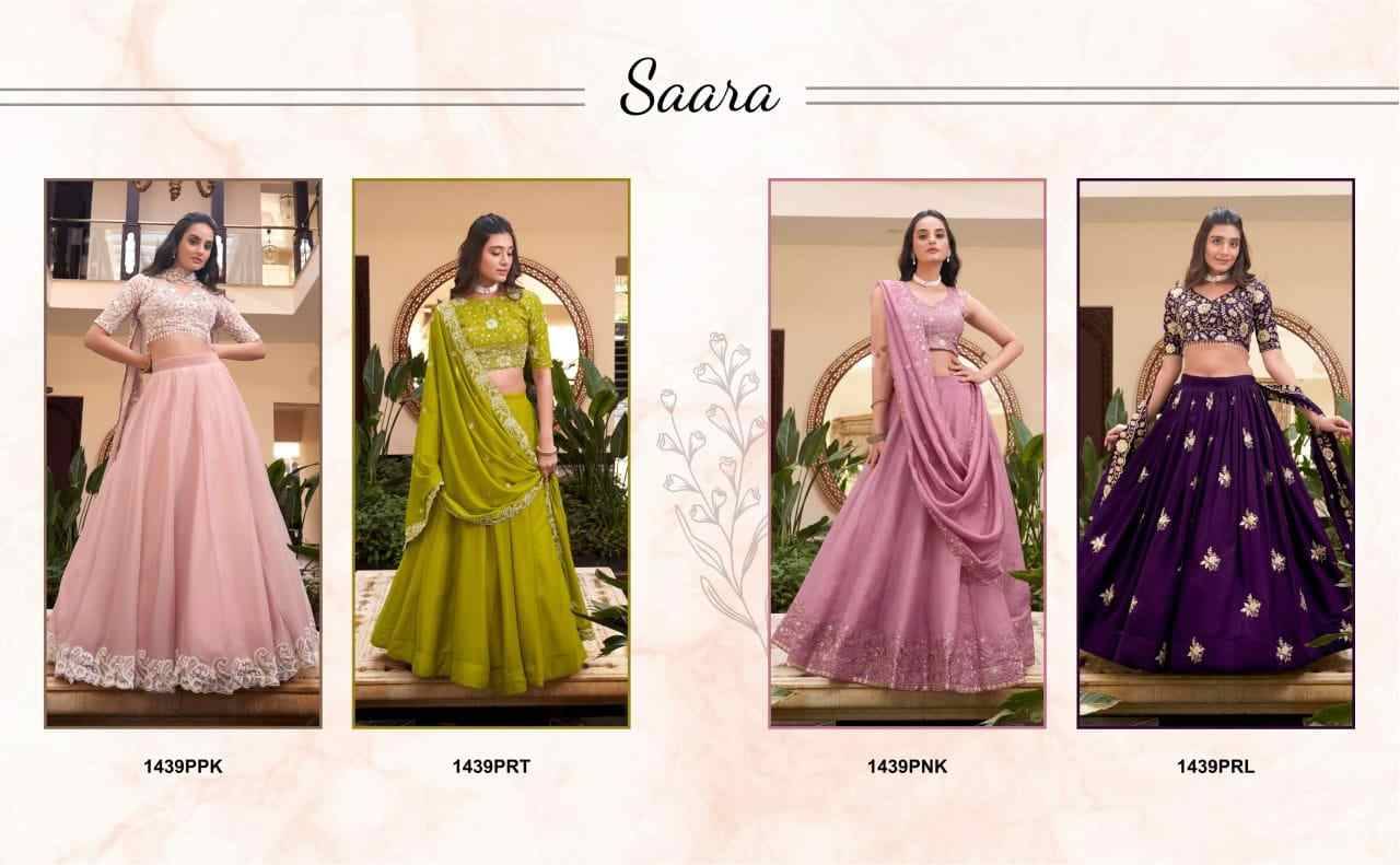 Saara By Fashid Wholesale 1439-A To 1439-D Series Beautiful Colorful Fancy Wedding Collection Occasional Wear & Party Wear Vichitra Silk/Georgette Lehengas At Wholesale Price