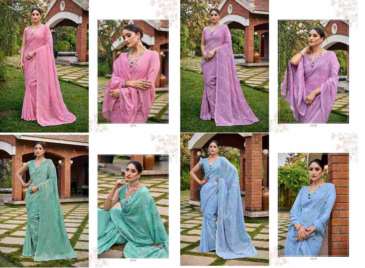 Durga 127 Colours By Fashid Wholesale 127-A To 127-D Series Indian Traditional Wear Collection Beautiful Stylish Fancy Colorful Party Wear & Occasional Wear Crunchy Silk Sarees At Wholesale Price
