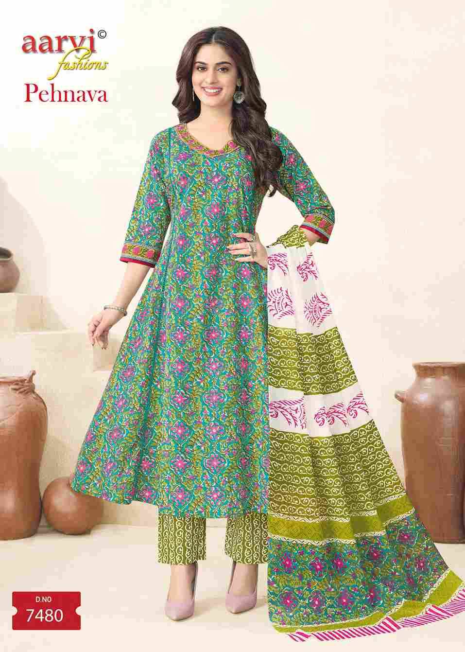 Pehnava Vol-1 By Aarvi Fashion 7479 To 7486 Series Beautiful Stylish Suits Fancy Colorful Casual Wear & Ethnic Wear & Ready To Wear Pure Cotton Printed Dresses At Wholesale Price