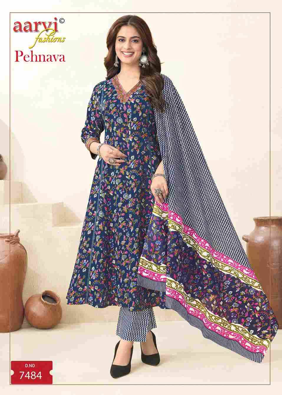 Pehnava Vol-1 By Aarvi Fashion 7479 To 7486 Series Beautiful Stylish Suits Fancy Colorful Casual Wear & Ethnic Wear & Ready To Wear Pure Cotton Printed Dresses At Wholesale Price
