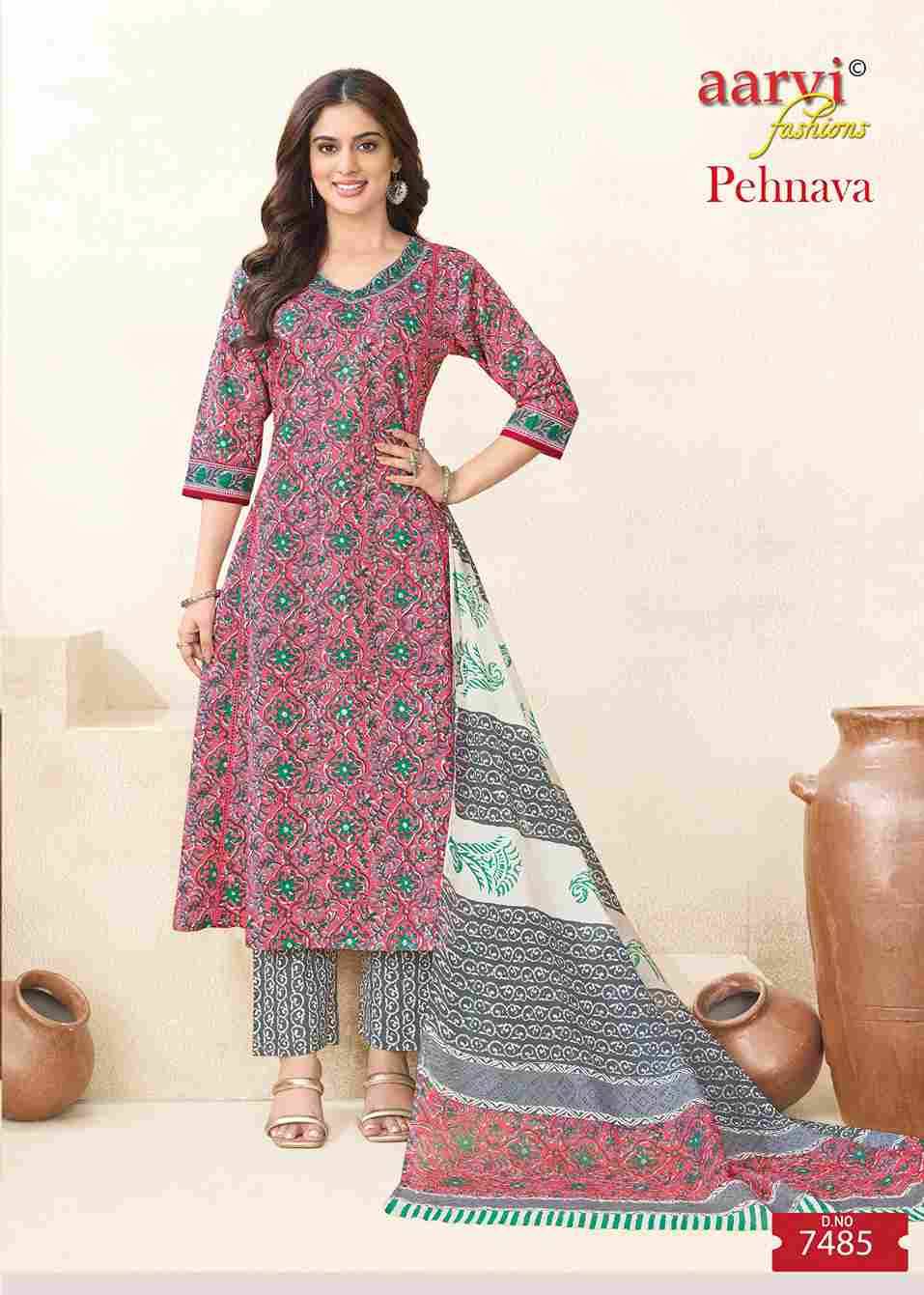 Pehnava Vol-1 By Aarvi Fashion 7479 To 7486 Series Beautiful Stylish Suits Fancy Colorful Casual Wear & Ethnic Wear & Ready To Wear Pure Cotton Printed Dresses At Wholesale Price