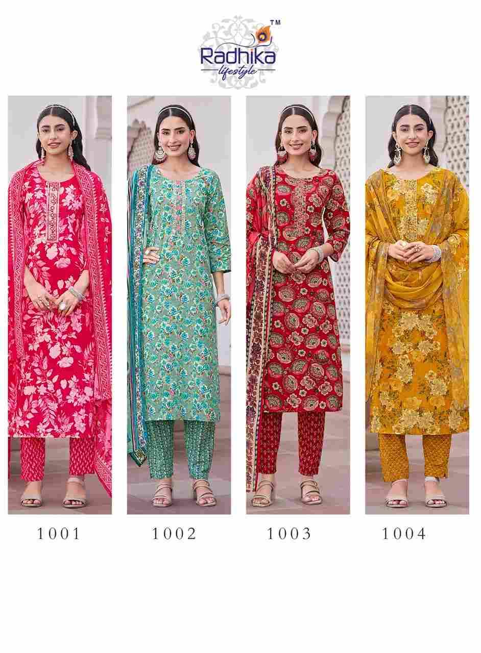 Poshak Vol-1 By Radhika Lifestyle 1001 To 1008 Series Beautiful Festive Suits Colorful Stylish Fancy Casual Wear & Ethnic Wear Pure Cotton Dresses At Wholesale Price