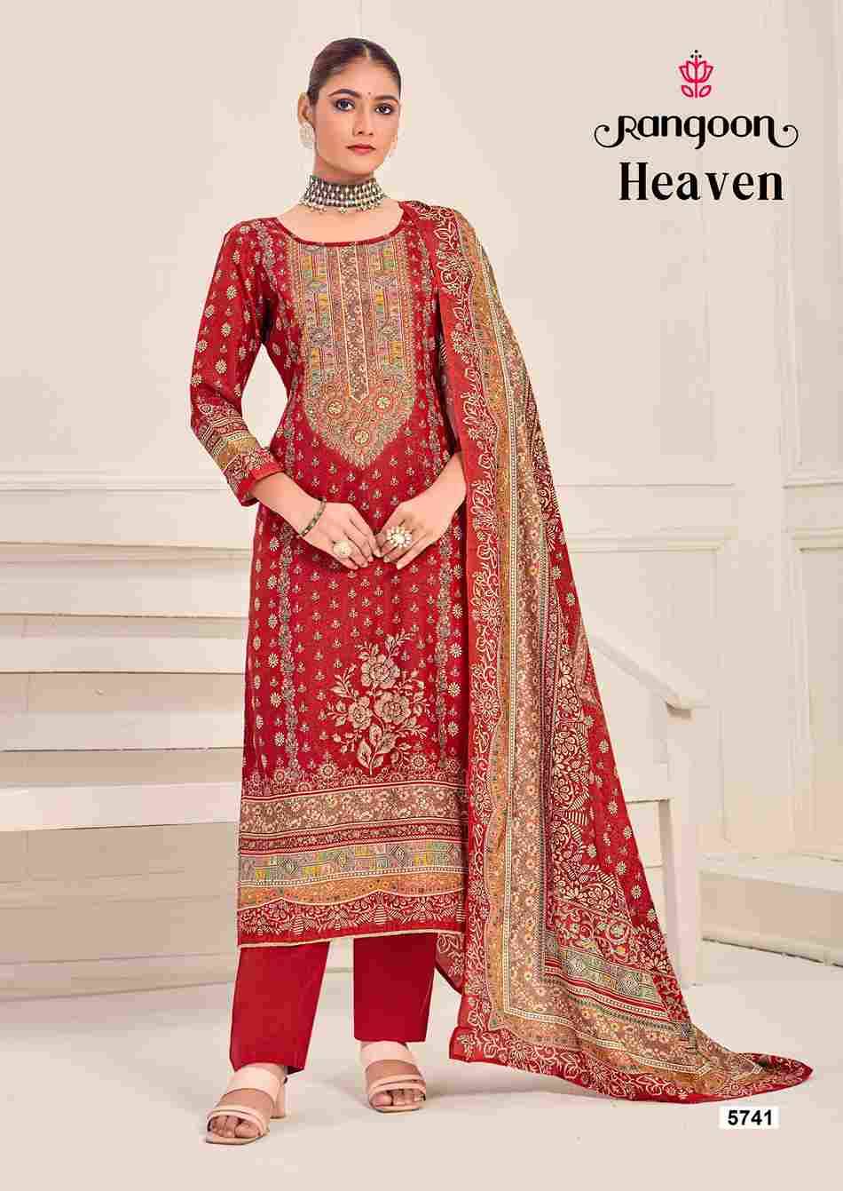 Heaven By Rangoon 5741 To 5744 Series Beautiful Festive Suits Colorful Stylish Fancy Casual Wear & Ethnic Wear Pure Muslin Dresses At Wholesale Price
