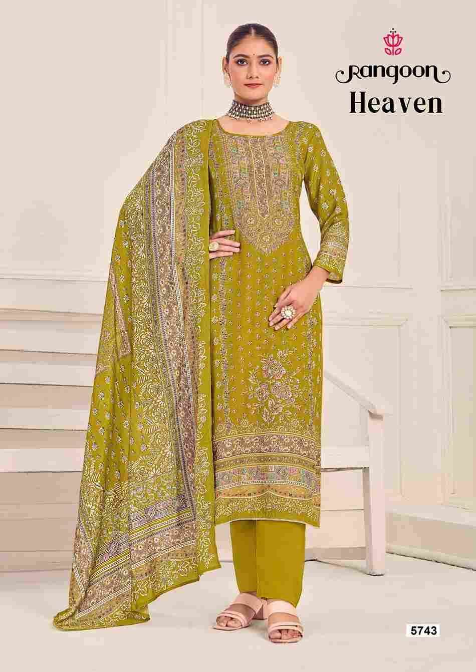 Heaven By Rangoon 5741 To 5744 Series Beautiful Festive Suits Colorful Stylish Fancy Casual Wear & Ethnic Wear Pure Muslin Dresses At Wholesale Price