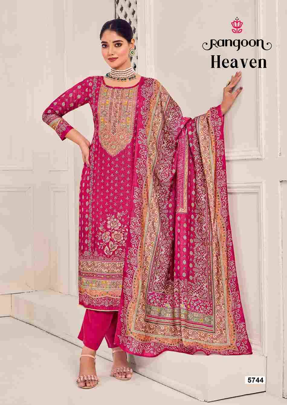 Heaven By Rangoon 5741 To 5744 Series Beautiful Festive Suits Colorful Stylish Fancy Casual Wear & Ethnic Wear Pure Muslin Dresses At Wholesale Price