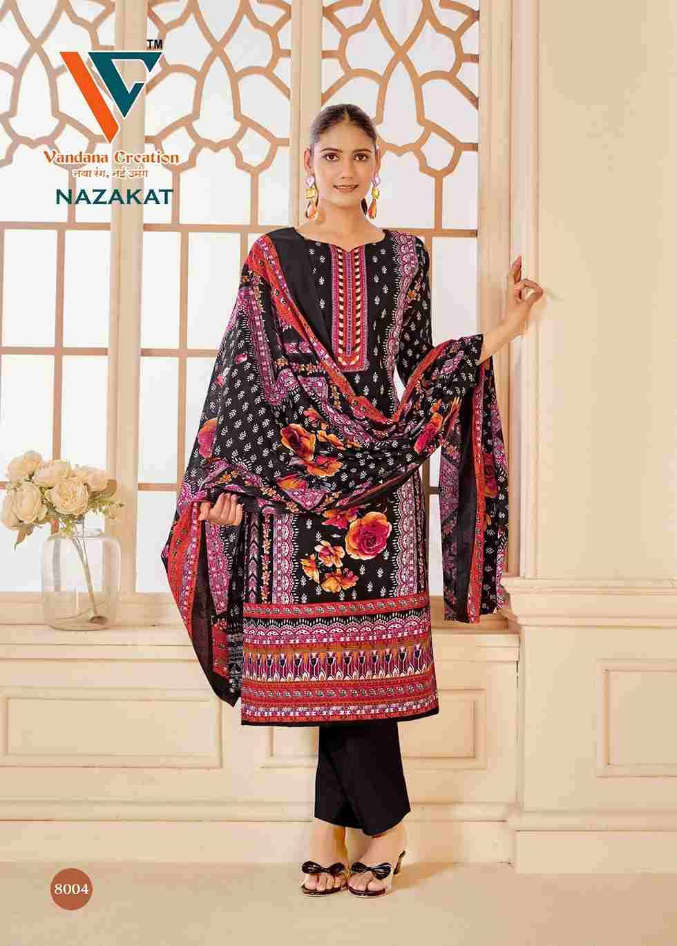 Nazakat Vol-8 By Vandana Creation 8001 To 8008 Series Beautiful Festive Suits Stylish Fancy Colorful Casual Wear & Ethnic Wear Soft Cotton Print Dresses At Wholesale Price