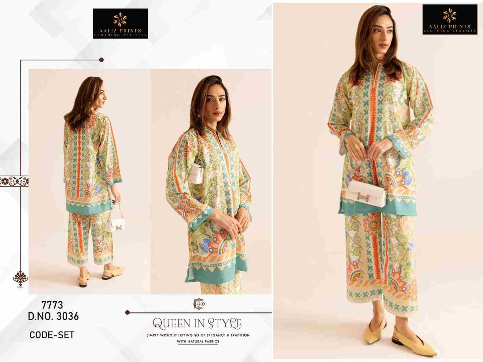 Cord Set By Aaliz Prints 3033 To 3038 Series Designer Stylish Fancy Colorful Beautiful Party Wear & Ethnic Wear Collection Lawn Print Co-Ord At Wholesale Price