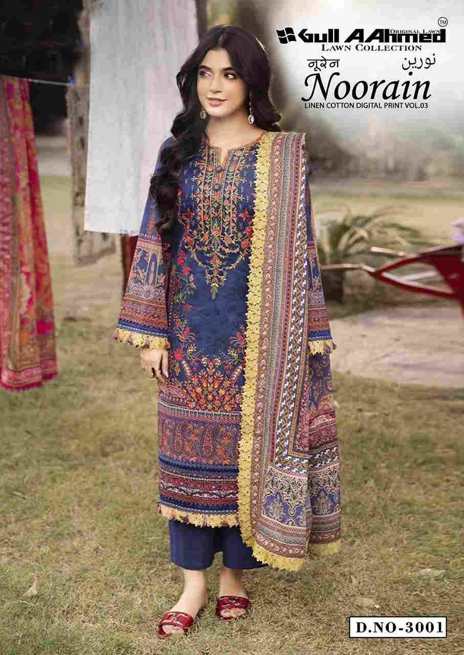 Noorain Vol-2 By Gull Aahmed 3001 To 3006 Series Beautiful Festive Suits Colorful Stylish Fancy Casual Wear & Ethnic Wear Heavy Cotton Print Dresses At Wholesale Price