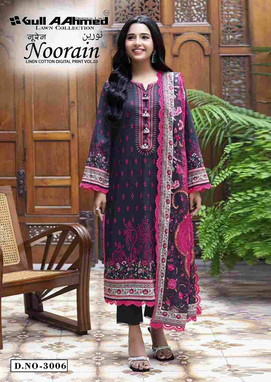 Noorain Vol-2 By Gull Aahmed 3001 To 3006 Series Beautiful Festive Suits Colorful Stylish Fancy Casual Wear & Ethnic Wear Heavy Cotton Print Dresses At Wholesale Price