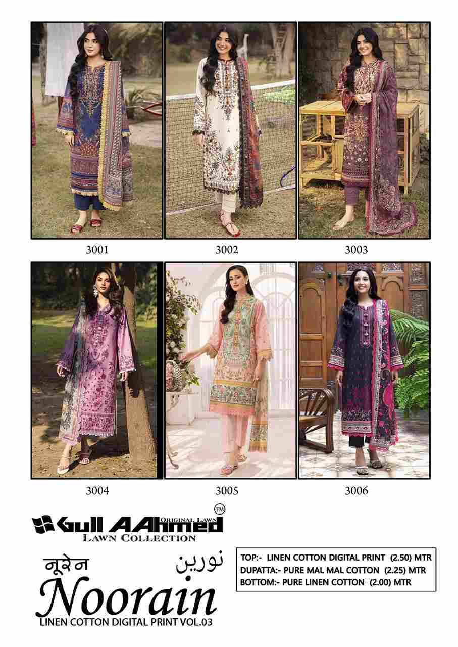 Noorain Vol-2 By Gull Aahmed 3001 To 3006 Series Beautiful Festive Suits Colorful Stylish Fancy Casual Wear & Ethnic Wear Heavy Cotton Print Dresses At Wholesale Price