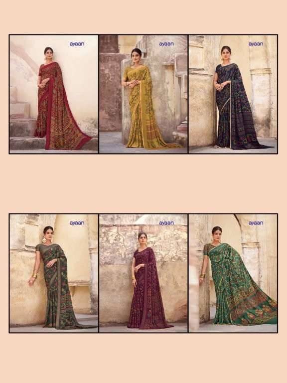 Kunti By Ayaan 01 To 12 Series Indian Traditional Wear Collection Beautiful Stylish Fancy Colorful Party Wear & Occasional Wear Georgette Sarees At Wholesale Price