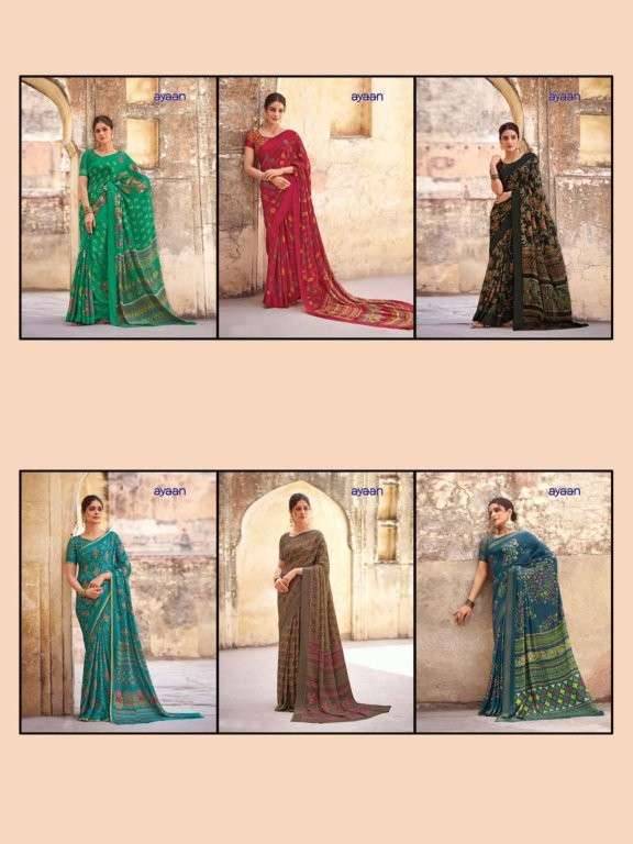 Kunti By Ayaan 01 To 12 Series Indian Traditional Wear Collection Beautiful Stylish Fancy Colorful Party Wear & Occasional Wear Georgette Sarees At Wholesale Price