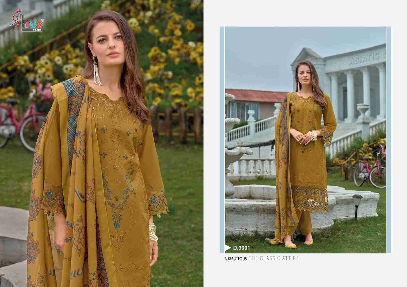 Tasrif Premium Lawn Collection Vol-3 By Shree Fabs 3001 To 3006 Series Designer Pakistani Suits Collection Beautiful Stylish Fancy Colorful Party Wear & Ethnic Wear Pure Viscose With Pure Lawn Cotton With Embroidery Dresses At Wholesale Price