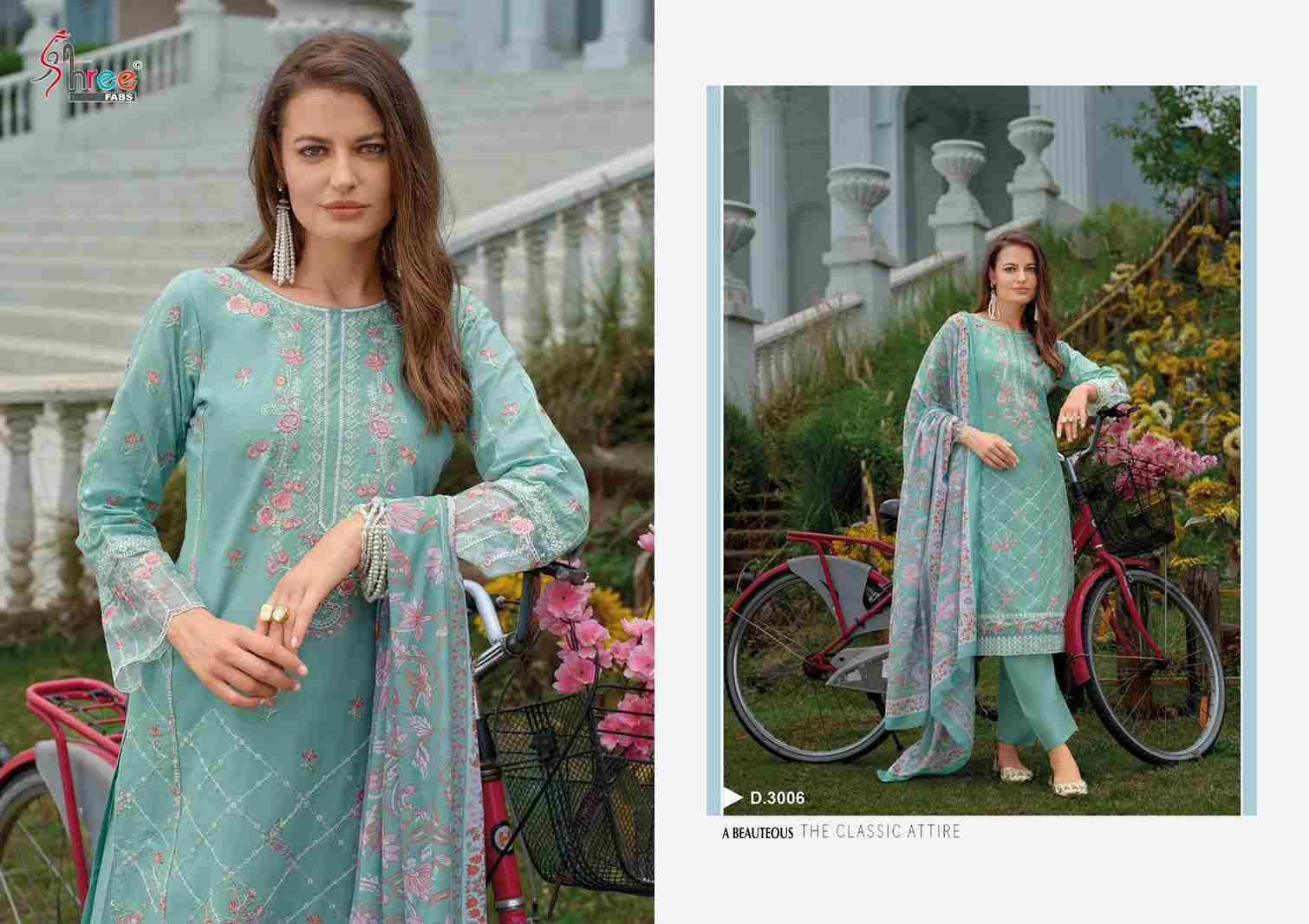 Tasrif Premium Lawn Collection Vol-3 By Shree Fabs 3001 To 3006 Series Designer Pakistani Suits Collection Beautiful Stylish Fancy Colorful Party Wear & Ethnic Wear Pure Viscose With Pure Lawn Cotton With Embroidery Dresses At Wholesale Price