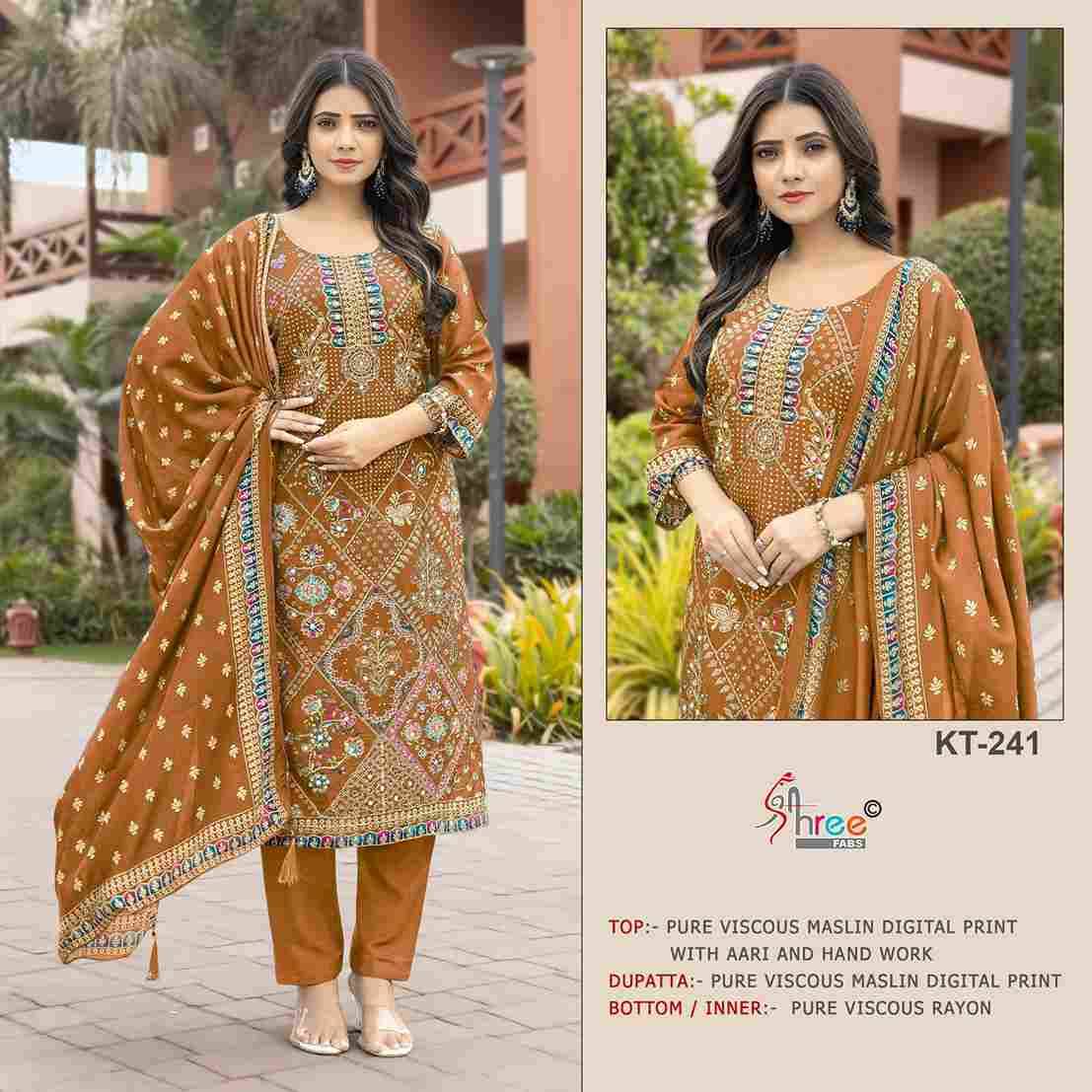 Shree Fabs Hit Design KT-241 Colours By Shree Fabs KT-241-A To KT-241-D Series Designer Pakistani Suits Beautiful Fancy Stylish Colorful Party Wear & Occasional Wear Pure Viscose Muslin Embroidery Dresses At Wholesale Price