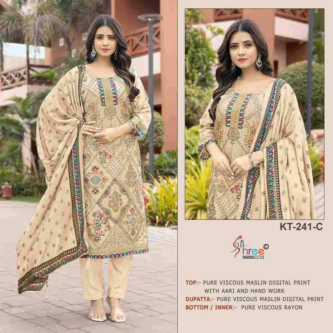 Shree Fabs Hit Design KT-241 Colours By Shree Fabs KT-241-A To KT-241-D Series Designer Pakistani Suits Beautiful Fancy Stylish Colorful Party Wear & Occasional Wear Pure Viscose Muslin Embroidery Dresses At Wholesale Price