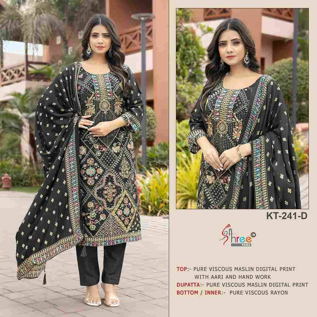 Shree Fabs Hit Design KT-241 Colours By Shree Fabs KT-241-A To KT-241-D Series Designer Pakistani Suits Beautiful Fancy Stylish Colorful Party Wear & Occasional Wear Pure Viscose Muslin Embroidery Dresses At Wholesale Price