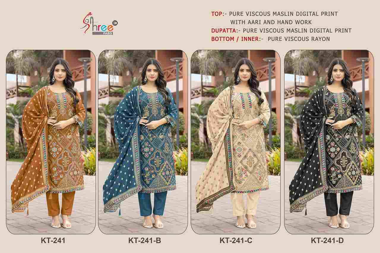 Shree Fabs Hit Design KT-241 Colours By Shree Fabs KT-241-A To KT-241-D Series Designer Pakistani Suits Beautiful Fancy Stylish Colorful Party Wear & Occasional Wear Pure Viscose Muslin Embroidery Dresses At Wholesale Price