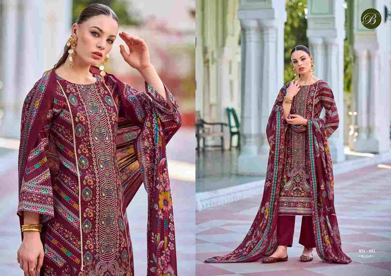 Haseen By Belliza 854-001 To 854-008 Series Beautiful Suits Colorful Stylish Fancy Casual Wear & Ethnic Wear Pure Jam Cotton Dresses At Wholesale Price