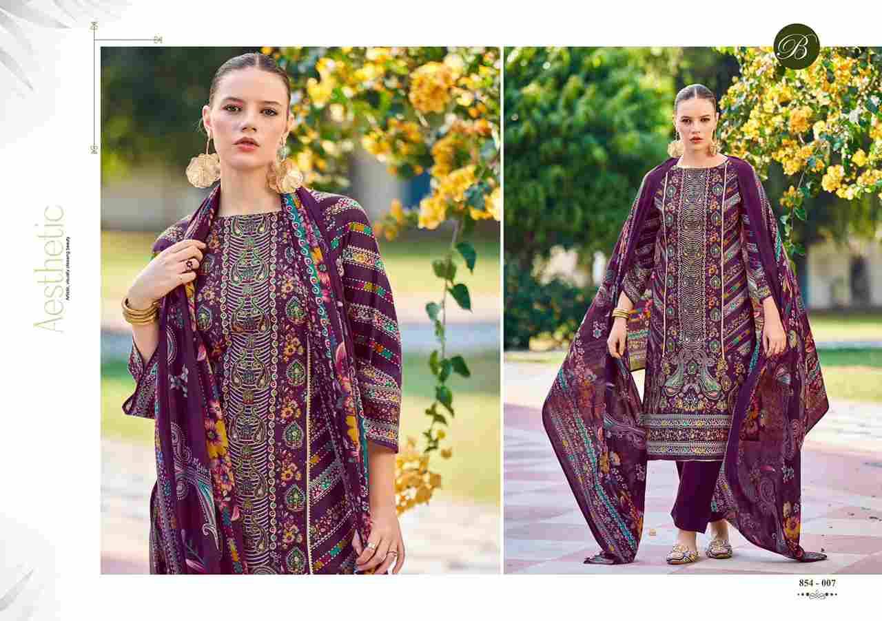 Haseen By Belliza 854-001 To 854-008 Series Beautiful Suits Colorful Stylish Fancy Casual Wear & Ethnic Wear Pure Jam Cotton Dresses At Wholesale Price