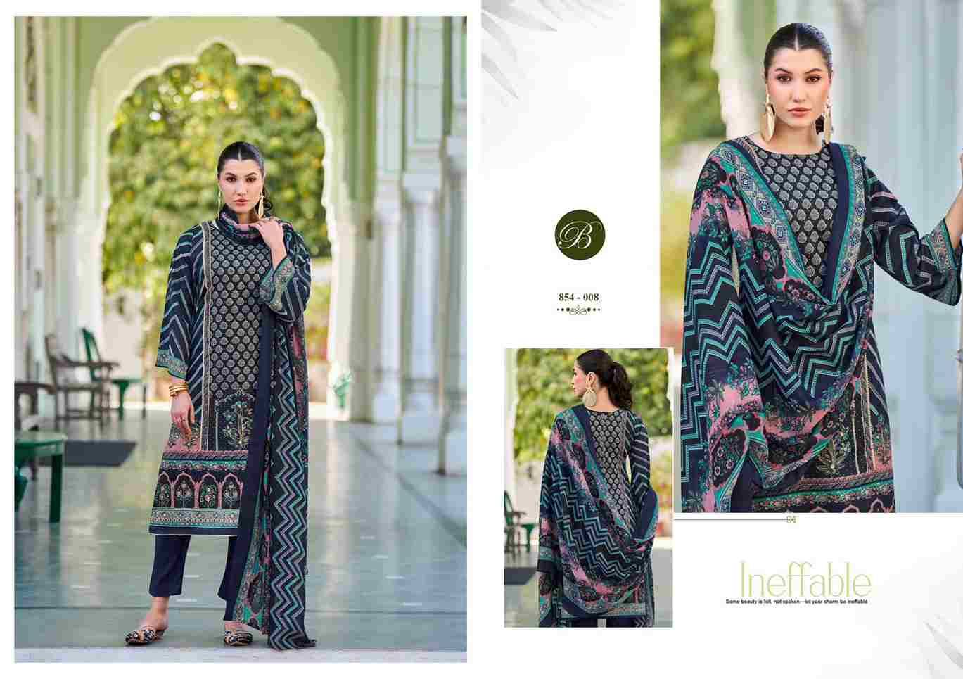 Haseen By Belliza 854-001 To 854-008 Series Beautiful Suits Colorful Stylish Fancy Casual Wear & Ethnic Wear Pure Jam Cotton Dresses At Wholesale Price