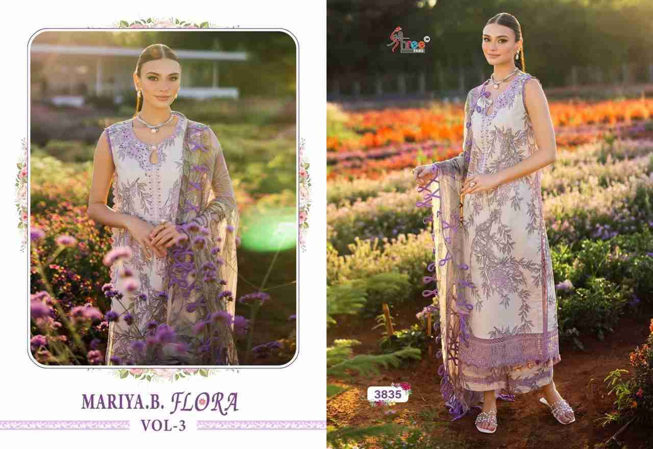 Mariya.B. Flora Vol-3 By Shree Fabs 3835 To 3840 Series Beautiful Pakistani Suits Stylish Fancy Colorful Party Wear & Occasional Wear Pure Jam Cotton Print With Embroidery Dresses At Wholesale Price
