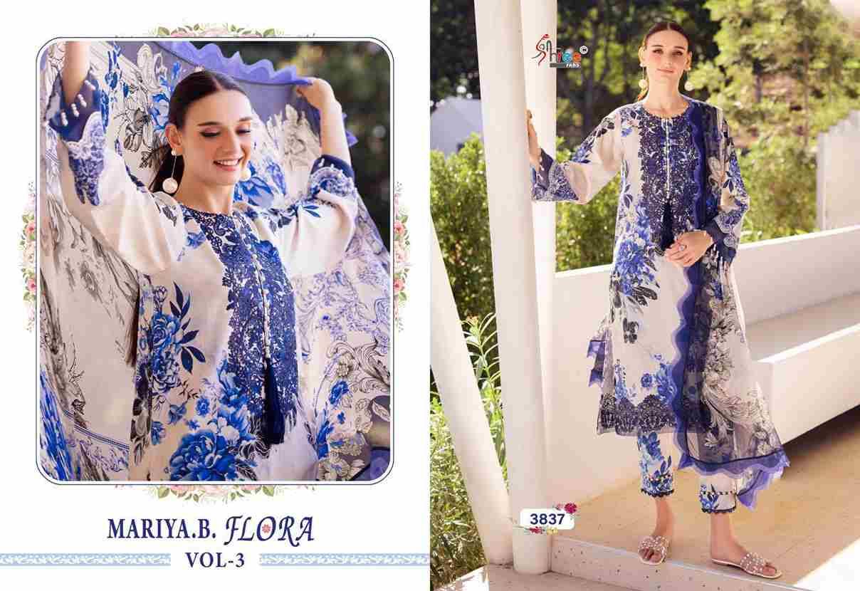 Mariya.B. Flora Vol-3 By Shree Fabs 3835 To 3840 Series Beautiful Pakistani Suits Stylish Fancy Colorful Party Wear & Occasional Wear Pure Jam Cotton Print With Embroidery Dresses At Wholesale Price