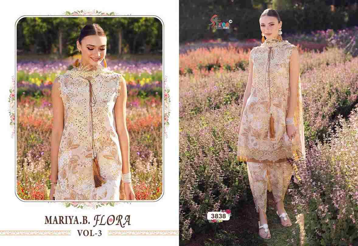 Mariya.B. Flora Vol-3 By Shree Fabs 3835 To 3840 Series Beautiful Pakistani Suits Stylish Fancy Colorful Party Wear & Occasional Wear Pure Jam Cotton Print With Embroidery Dresses At Wholesale Price