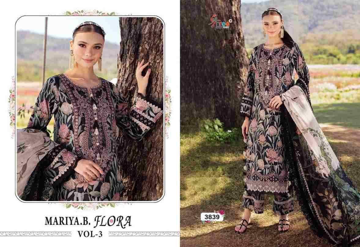 Mariya.B. Flora Vol-3 By Shree Fabs 3835 To 3840 Series Beautiful Pakistani Suits Stylish Fancy Colorful Party Wear & Occasional Wear Pure Jam Cotton Print With Embroidery Dresses At Wholesale Price