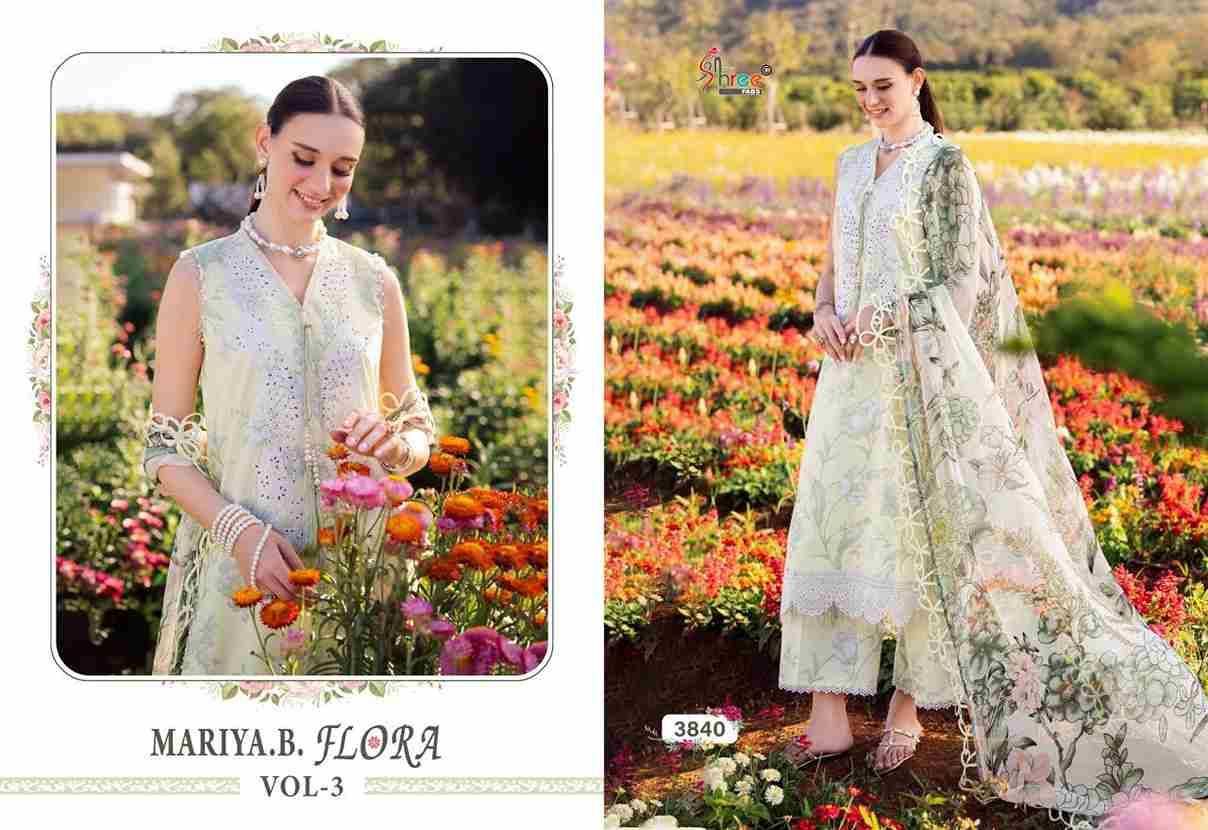 Mariya.B. Flora Vol-3 By Shree Fabs 3835 To 3840 Series Beautiful Pakistani Suits Stylish Fancy Colorful Party Wear & Occasional Wear Pure Jam Cotton Print With Embroidery Dresses At Wholesale Price
