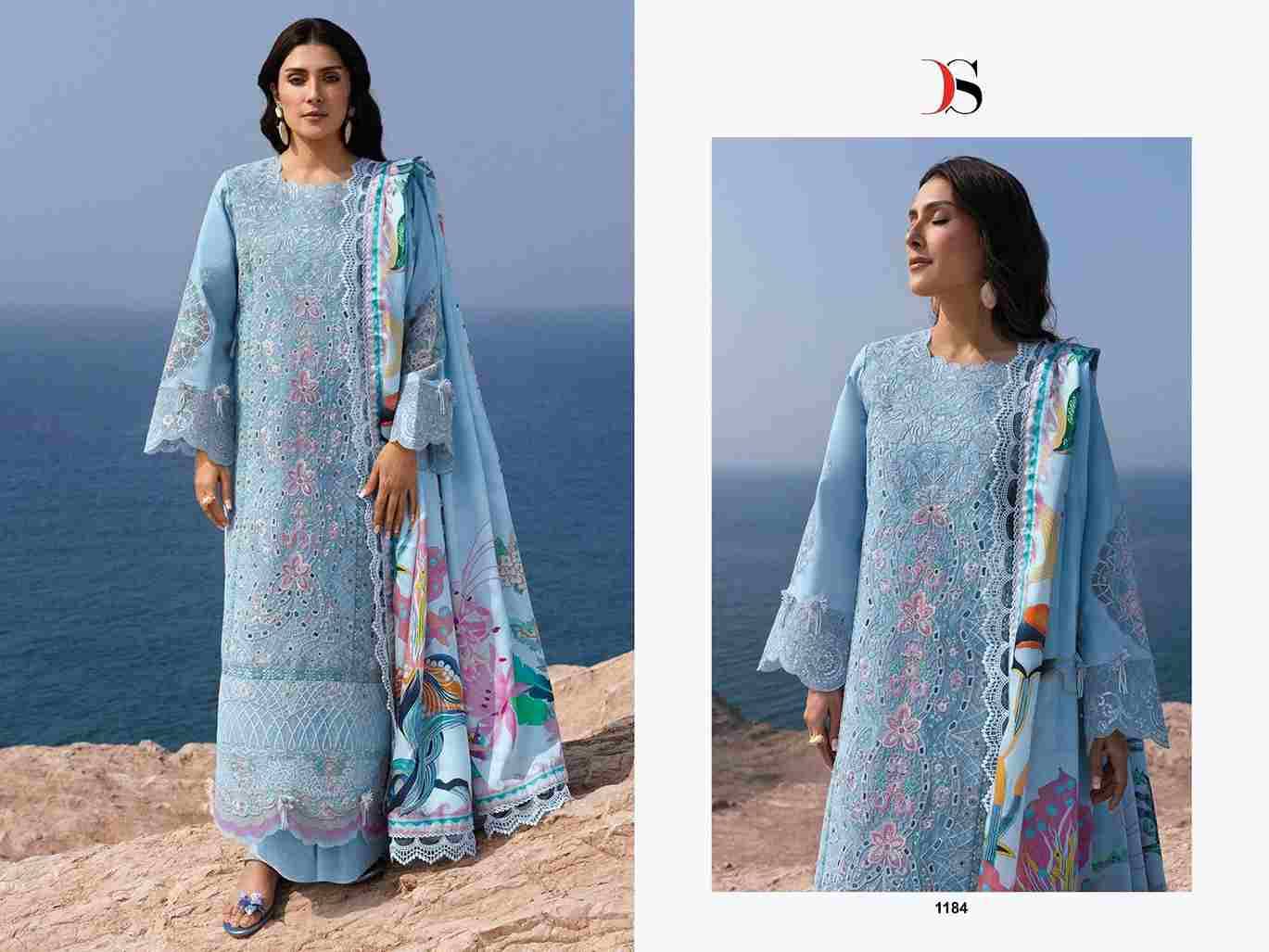 Sirene Luxury Lawn-25 Vol-2 By Deepsy Suits 1181 To 1186 Series Designer Pakistani Suits Beautiful Stylish Fancy Colorful Party Wear & Occasional Wear Pure Cotton Embroidered Dresses At Wholesale Price