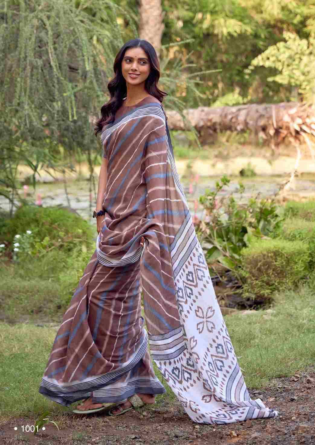 Darshana By Sr 1001 To 1010 Series Indian Traditional Wear Collection Beautiful Stylish Fancy Colorful Party Wear & Occasional Wear Pure Linen Sarees At Wholesale Price