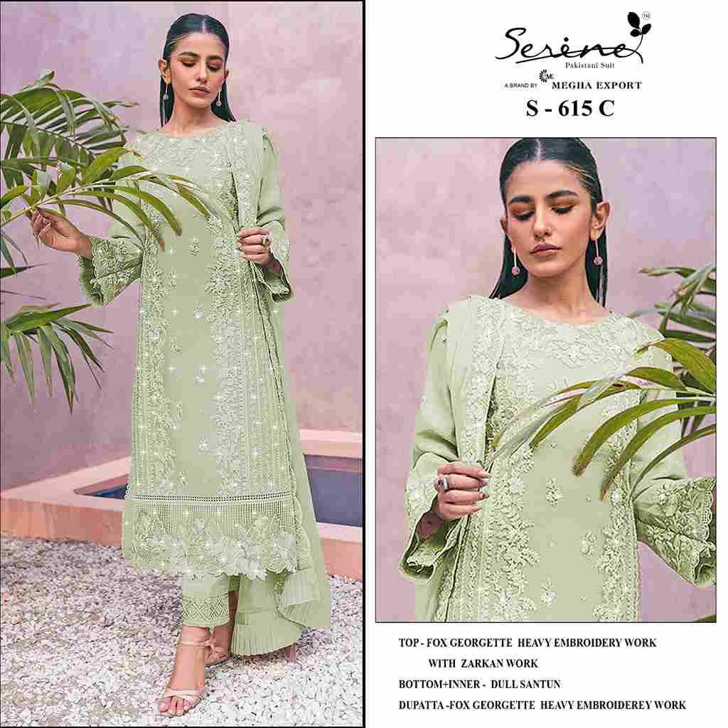 Serene Hit Design S-615 Colours By Serene S-615-A To S-615-D Series Designer Pakistani Suits Beautiful Fancy Colorful Stylish Party Wear & Occasional Wear Faux Georgette Embroidered Dresses At Wholesale Price