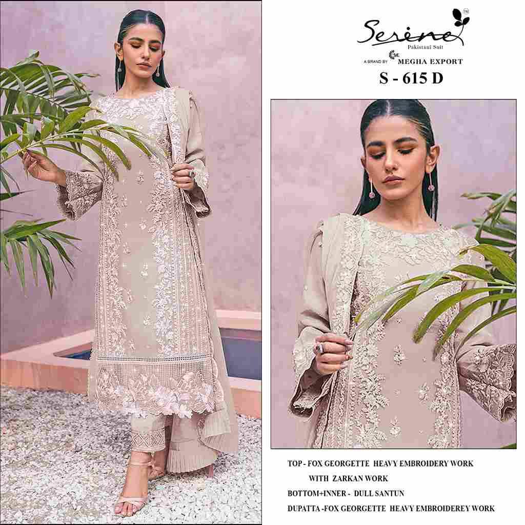 Serene Hit Design S-615 Colours By Serene S-615-A To S-615-D Series Designer Pakistani Suits Beautiful Fancy Colorful Stylish Party Wear & Occasional Wear Faux Georgette Embroidered Dresses At Wholesale Price