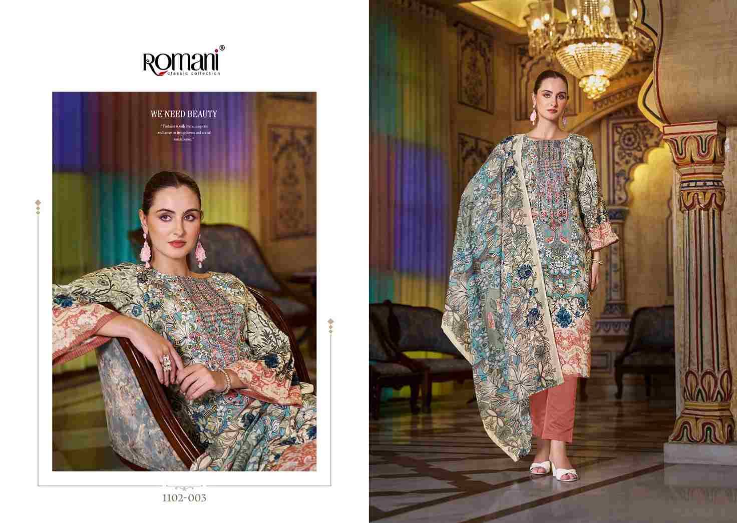 Aarzu Vol-18 By Romani 1102-001 To 1102-008 Series Beautiful Festive Suits Stylish Fancy Colorful Casual Wear & Ethnic Wear Soft Cotton Print Dresses At Wholesale Price