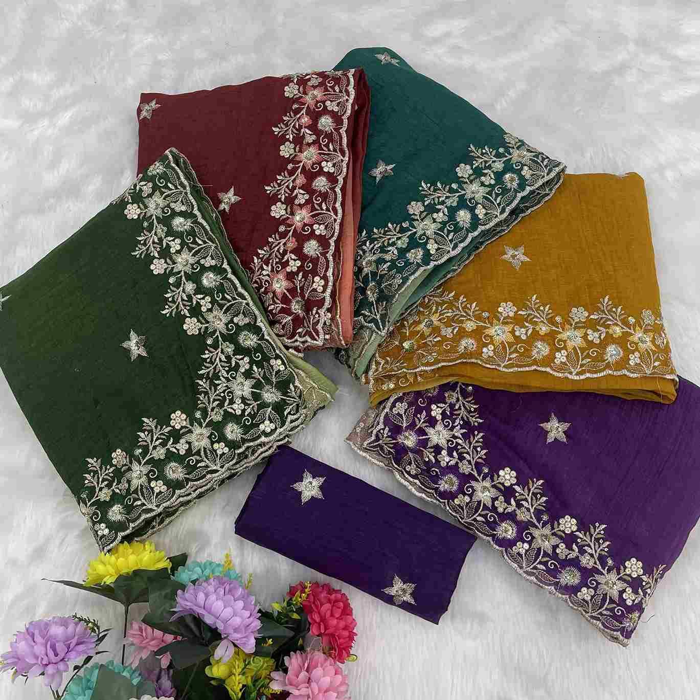 Vs-Pinklady By Fashid Wholesale 01 To 05 Series Indian Traditional Wear Collection Beautiful Stylish Fancy Colorful Party Wear & Occasional Wear Pure Soft Crunchy Sarees At Wholesale Price