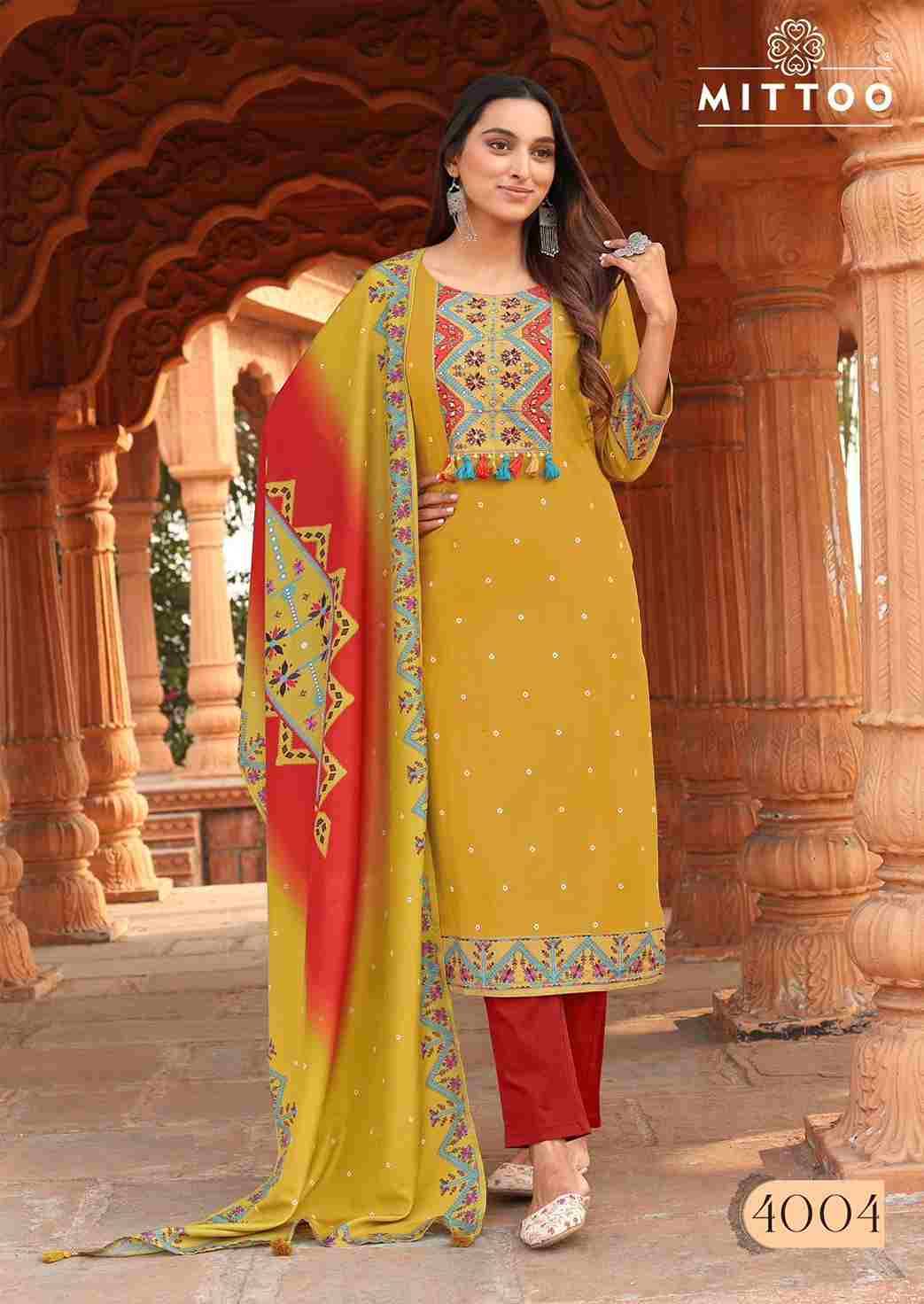 Color Drop By Mittoo 4001 To 4006 Series Beautiful Festive Suits Colorful Stylish Fancy Casual Wear & Ethnic Wear Heavy Rayon Dresses At Wholesale Price