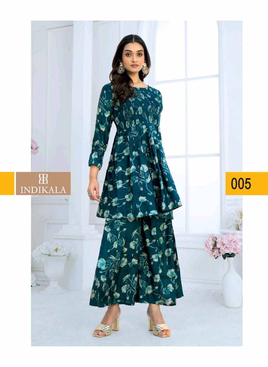 Laher Vol-1 By Indikala 001 To 007 Series Designer Stylish Fancy Colorful Beautiful Party Wear & Ethnic Wear Collection Chanderi Print Co-Ord At Wholesale Price