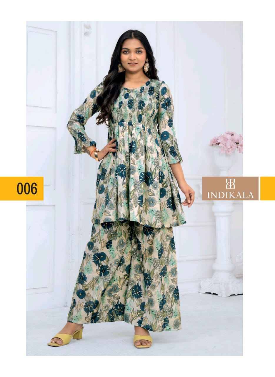Laher Vol-1 By Indikala 001 To 007 Series Designer Stylish Fancy Colorful Beautiful Party Wear & Ethnic Wear Collection Chanderi Print Co-Ord At Wholesale Price
