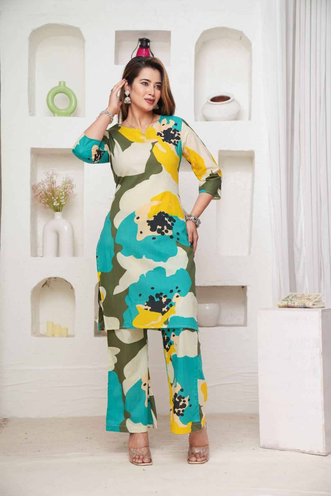 Sandhya By Kaamiri 01 To 03 Series Designer Stylish Fancy Colorful Beautiful Party Wear & Ethnic Wear Collection Cotton Print Co-Ord At Wholesale Price