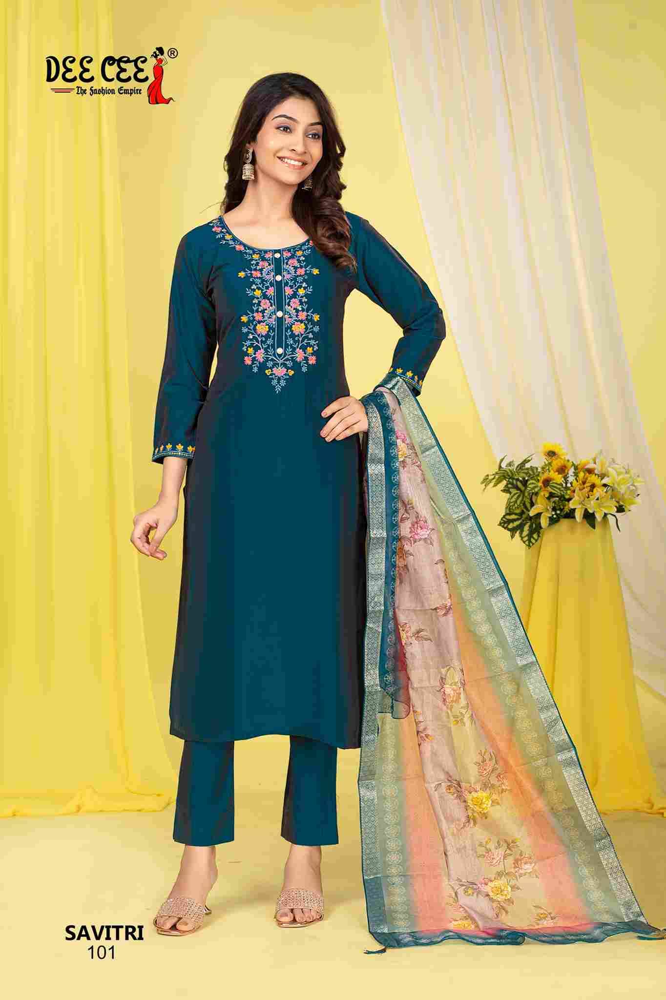 Savitri By Dee Cee 101 To 106 Series Beautiful Stylish Festive Suits Fancy Colorful Casual Wear & Ethnic Wear & Ready To Wear Silk Dresses At Wholesale Price