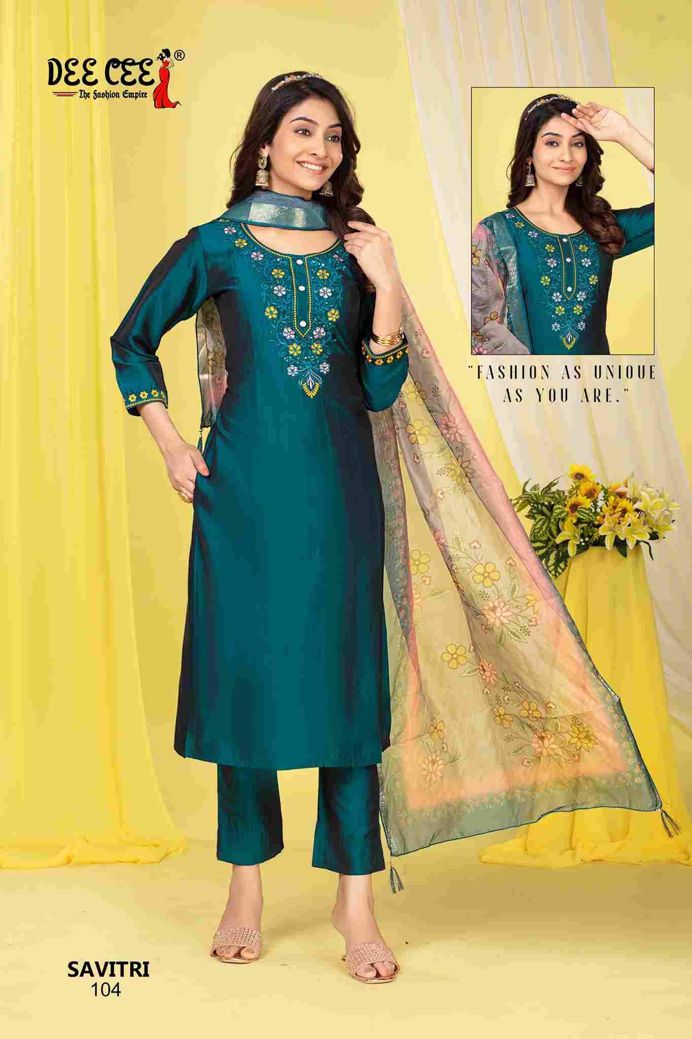 Savitri By Dee Cee 101 To 106 Series Beautiful Stylish Festive Suits Fancy Colorful Casual Wear & Ethnic Wear & Ready To Wear Silk Dresses At Wholesale Price