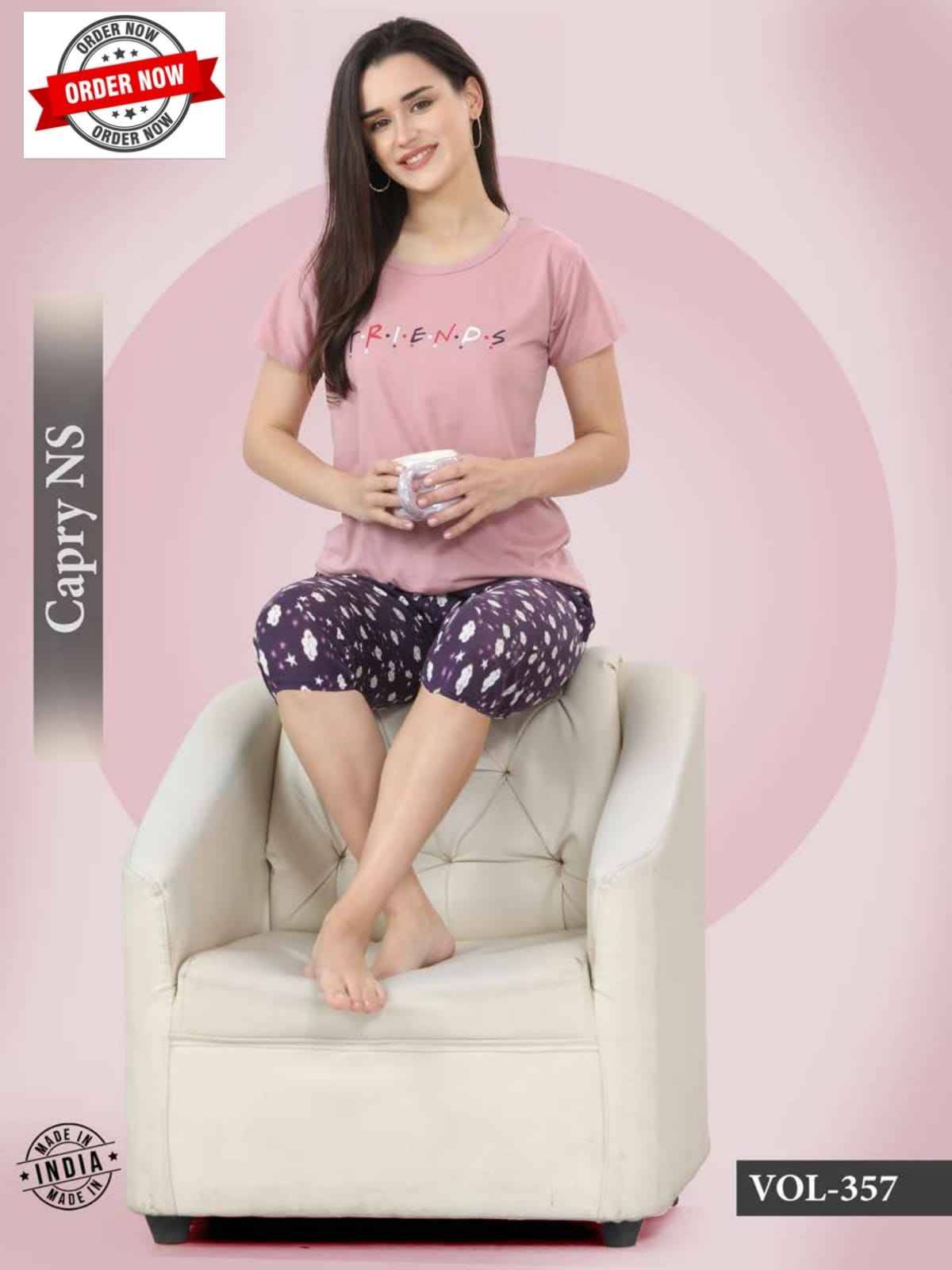 Vol-357 By Kaamiri 357-A To 357-F Series Beautiful Stylish Fancy Colorful Casual Wear & Ethnic Wear Hosiery Cotton Night Suits At Wholesale Price