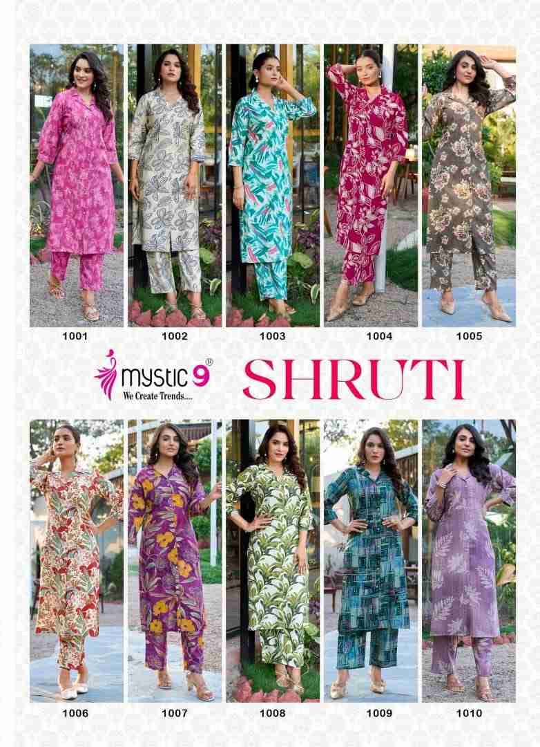 Shruti Vol-1 By Mystic 9 1001 To 1010 Series Designer Stylish Fancy Colorful Beautiful Party Wear & Ethnic Wear Collection Vertican Co-Ord At Wholesale Price