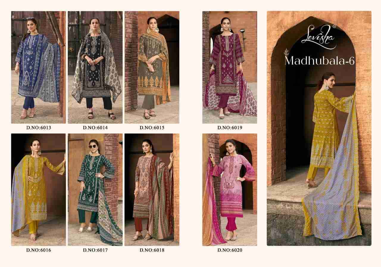 Madhubala Vol-6 By Levisha 6013 To 6020 Series Festive Suits Beautiful Fancy Colorful Stylish Party Wear & Occasional Wear Cambric Lawn Cotton Dresses At Wholesale Price