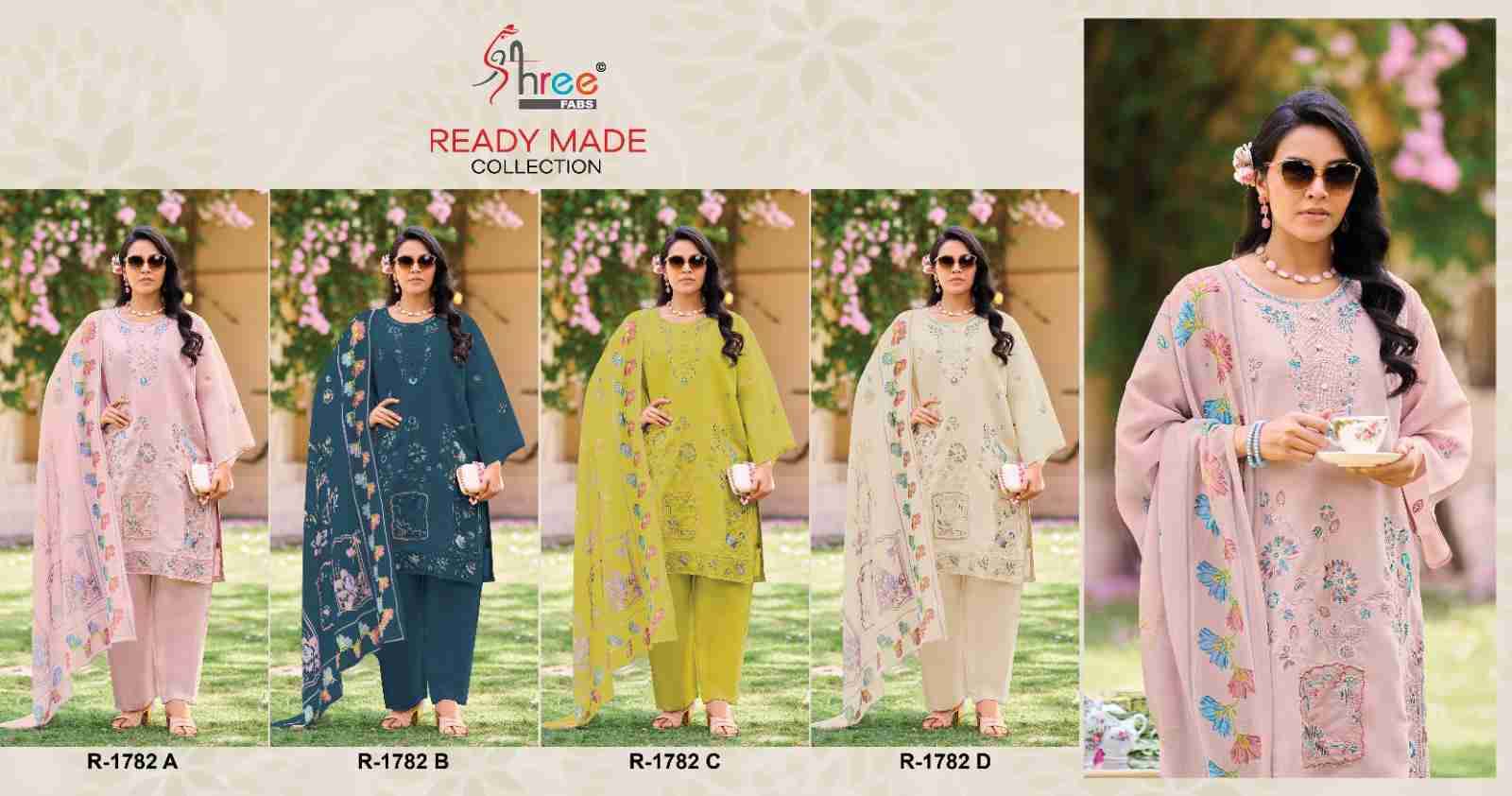Shree Fabs Hit Design R-1782 Colours By Shree Fabs R-1782-A To R-1782-D Series Beautiful Pakistani Suits Stylish Fancy Colorful Party Wear & Occasional Wear Cambric Cotton Lawn Embroidered Dresses At Wholesale Price