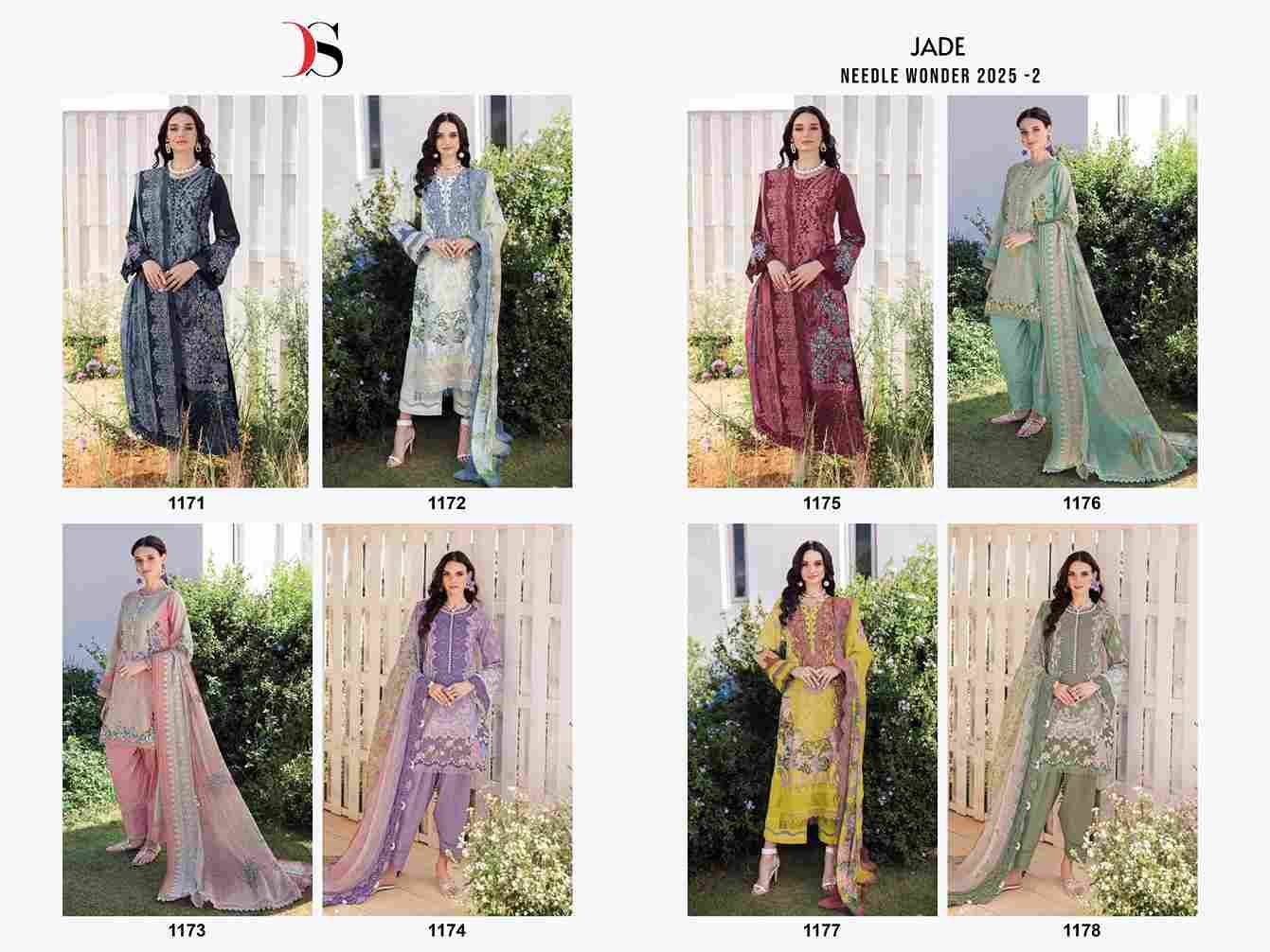 Jade Needle Wonder-2025 Vol-2 By Deepsy Suits 1171 To 1178 Series Pakistani Stylish Beautiful Colourful Printed & Embroidered Party Wear & Occasional Wear Pure Cotton Dresses At Wholesale Price