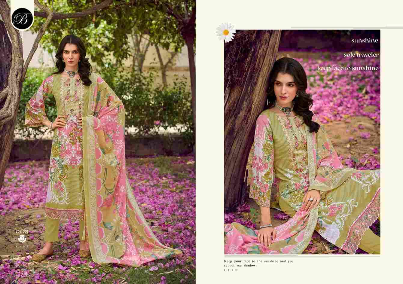 Yasmin By Belliza 857-001 To 857-008 Series Beautiful Suits Colorful Stylish Fancy Casual Wear & Ethnic Wear Pure Jam Cotton Dresses At Wholesale Price