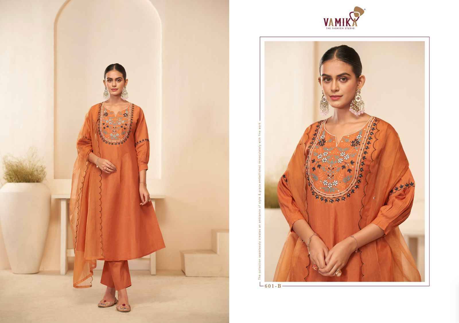 Rasmalai Vol-1 By Vamika 601-A To 601-D Series Beautiful Festive Suits Colorful Stylish Fancy Casual Wear & Ethnic Wear Cambric Cotton Dresses At Wholesale Price